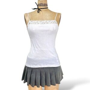 Hanro Michelle Cami Lace Trim Cotton Daity Romantic Basics Minimalist Size M